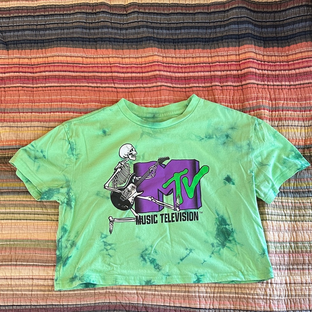 MTV Kids Green and Purple Tie-Dye Tee